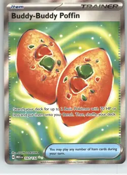 Buddy-Buddy Poffin 167/132 Ultra Rare Mega Evolution Pokemon Near Mint - Image 1