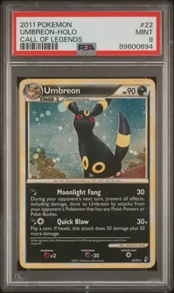 2011 POKEMON CALL OF LEGENDS #22 UMBREON-HOLO PSA 9 "SEND OFFERS!!!" - Image 1