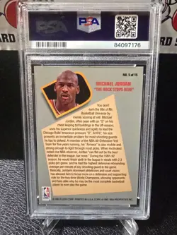 1992 Fleer Total D MICHAEL JORDAN #5 PSA 8 - Image 2