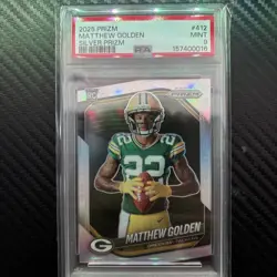 PSA 9 2025 Panini Prizm Rookie Variation Matthew Golden Silver Prizm (RC) Packer - Image 1