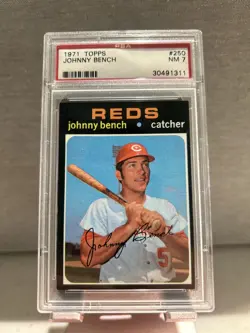1971 Topps Baseball #250 Johnny Bench PSA 7 Cincinnati Reds - Image 1