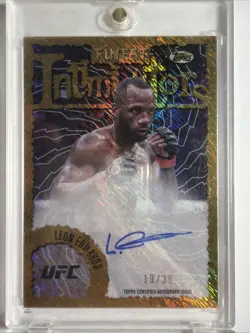 2024 Topps Finest UFC Gold Shimmer Intimidators #IA-LED Leon Edward Auto /39 SP - Image 1
