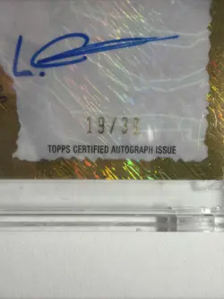 2024 Topps Finest UFC Gold Shimmer Intimidators #IA-LED Leon Edward Auto /39 SP - Image 3
