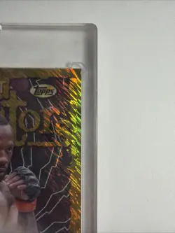 2024 Topps Finest UFC Gold Shimmer Intimidators #IA-LED Leon Edward Auto /39 SP - Image 4