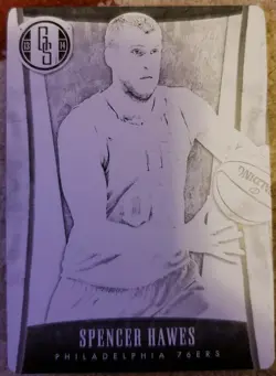 SPENCER HAWES 2013-14 Panini Gold Standard PRINTING PLATE SP 1/1 of Sixers 76ers - Image 1