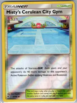 Misty's Cerulean City Gym 61/68 Reverse Holo Hidden Fates - Pokemon Card - NM - Image 1