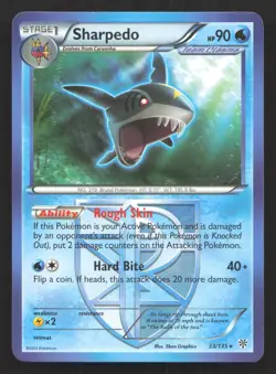 Sharpedo 33/135 Plasma Storm Rare Pokemon Near Mint - Image 1