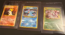Japanese Typhlosion Feraligatr Meganium Pokemon No.157 No.160 No.154 HOLO NM - Image 1