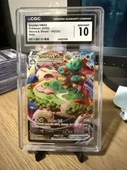 2020 POKEMON SWORD & SHIELD HOLO #142/202 SNORLAX VMAX CGC 10 GEM MINT - Image 1