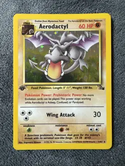 Aerodactyl (1st Edition) 1/62 Pokemon Fossil 1999 Wotc Vintage LP - Image 1
