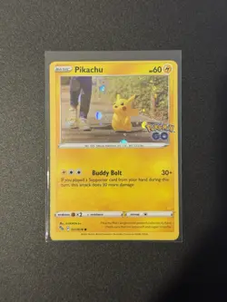 MISCUT ERROR Pokemon TCG Pikachu Pokemon Go 027/078 Reverse Holo Common NM - Image 1