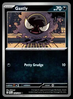 Gastly 054/094 Common Phantasmal Flames Pokemon Reverse Holo Near Mint - Image 1