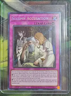 YuGiOh! TCG - Solemn Accusation BLZD-EN079 - 1st Edition Secret Rare - NM - Image 1
