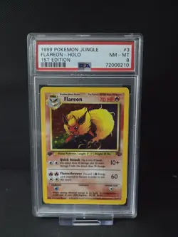 1999 Pokemon Jungle 1st Edition Holo Flareon 3/64 PSA 8 NM-MINT - Image 1
