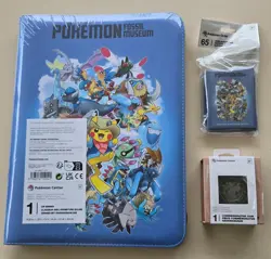 Limited Pokemon Center Fossil Museum Zip Binder Pikachu Coin Card Sleeves TCG - Image 1