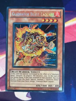 Gladiator Beast Laquari LCGX-EN238 Unlimited SECRET RARE YuGiOh Card - Image 1