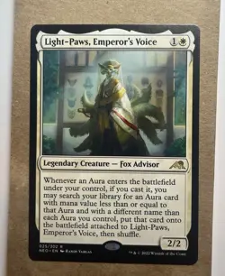MTG Light-Paws, Emperor's Voice [Kamigawa Neon Dynasty] NM - Image 1