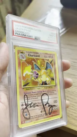 PSA 9 AUT 10 Jason Paige Signed Charizard Pokemon Classic Collection #003 POP 1 - Image 2