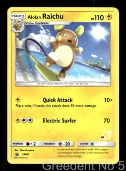 Alolan Raichu (#25 Pikachu Stamped) SM65 Promo Battle Academy Pokemon LP - Image 1