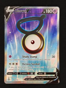 Unown V 176/195 Ultra Rare Silver Tempest Pokemon NM - Image 1