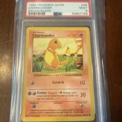 1999 Pokemon Game Charmander #46 Shadowless PSA 9 Mint - Image 1