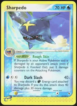 Sharpedo 22/109 Rare Ruby & Sapphire Pokemon Near Mint - Image 1
