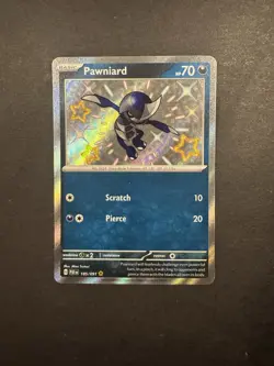 Pawniard 185/091 Shiny Rare Paldean Fates Pokemon Near Mint - Image 1