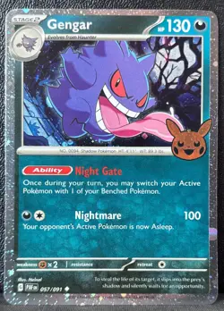 Gengar (Cosmos Holo) 057/091 Holo Trick or Trade BOOster 2024 Pokemon NM - Image 1