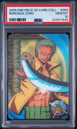 One Piece 3D Card Collection Zoro PSA 10 Lenticular - Image 3