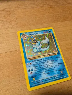Pokemon TCG Vaporeon Jungle Holo Rare Unlimited 12/64 80 HP English 1999 - Image 1