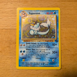 Pokemon TCG Vaporeon Jungle Holo Rare Unlimited 12/64 80 HP English 1999 - Image 2