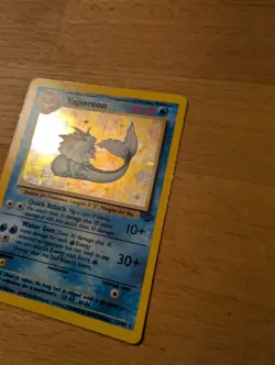 Pokemon TCG Vaporeon Jungle Holo Rare Unlimited 12/64 80 HP English 1999 - Image 3