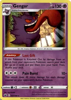 Pokemon Gengar 057/198 Chilling Reign Holo NM - Image 1