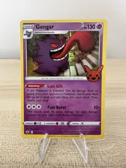 Pokemon Cards Gengar 057/198 Pikachu Stamped Trick Or Treat Holo Chilling Reign - Image 1