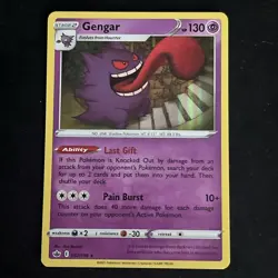 Pokemon Gengar TCG Holo Rare Card Chilling Reign 057/198 - Image 1