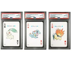 2000 POKEMON SILVER VERSION PLAYING CARDS CHIKORITA TOTODILE CYNDAQUIL PSA 10 - Image 1