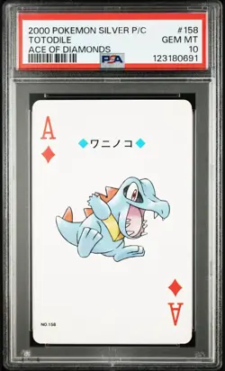2000 POKEMON SILVER VERSION PLAYING CARDS CHIKORITA TOTODILE CYNDAQUIL PSA 10 - Image 5