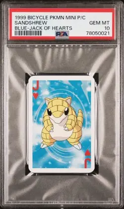 1999 Pokemon Sandshrew Mini Playing Card Poker Bicycle PSA 10 Gem Mint - Image 5