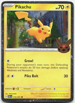 Pikachu 018/091 (Cosmos Holo) Rare Trick or Trade BOOster 2024 Pokemon NM - Image 1