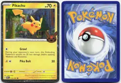 Pikachu 018/091 (Cosmos Holo) Rare Trick or Trade BOOster 2024 Pokemon NM - Image 3