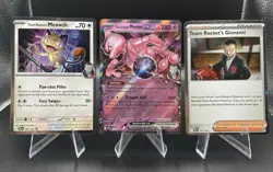 Team Rockets Mewtwo EX Black Star Promo SVP205 + Meowth + Giovanni Cosmos Holos - Image 1