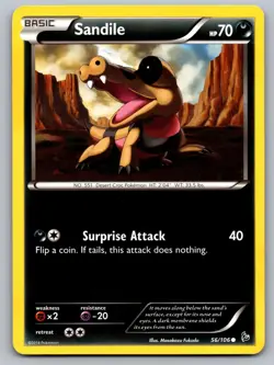 Sandile 56/106 Common Flashfire Pokemon Lightly Played - Image 1