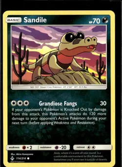 Pokemon Sandile 114/214 Unbroken Bonds Non Holo Common - Image 1