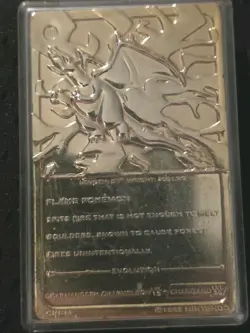Pokemon Charizard 23k Gold Plated Trading Collectible Card 1999 Nintendo Limited - Image 2