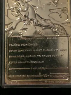 Pokemon Charizard 23k Gold Plated Trading Collectible Card 1999 Nintendo Limited - Image 3