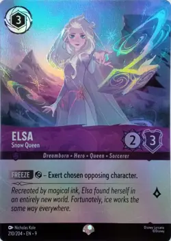 210/204 ELSA SNOW QUEEN EN9 EPIC DISNEY LORCANA CARD - Image 1