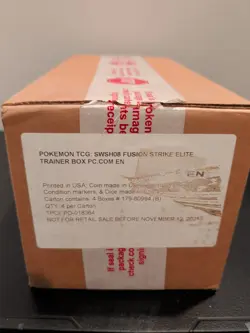 Pokemon Center Exclusive Fusion Strike 4x Elite Trainer Box Sealed Case New ETB - Image 1