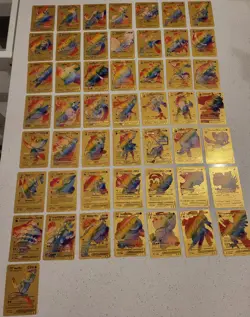 Lot of 50 Gold Foil Pokemon Card Fan Art Cards (All Cards Pictured) Mint Cond - Image 1