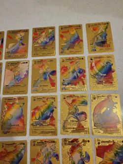 Lot of 50 Gold Foil Pokemon Card Fan Art Cards (All Cards Pictured) Mint Cond - Image 3