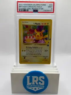 Pokemon TCG Celebrations #24 Birthday Pikachu Holo Classic Collection PSA 9 Mint - Image 1